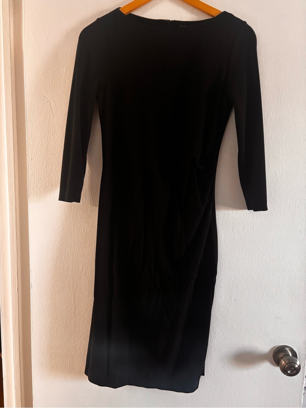 Classic Black Women's 3/4 Sleeve Sheath Dress, with stretchy material